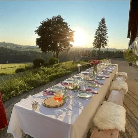 Essbereich auf der Westterrasse